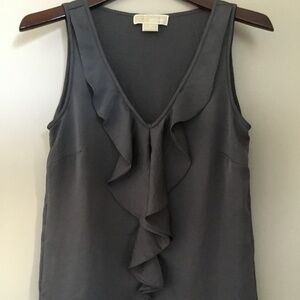 Michael Kors Gray ruffle sleeveless top